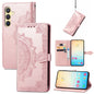 Mandala Flower Embossed Leather Phone Case, For Samsung Galaxy S25 Ultra 5G, For Samsung Galaxy C55, For Samsung Galaxy M55, For Samsung Galaxy S24 Ultra 5G, For Samsung Galaxy S24+ 5G, For Samsung Galaxy S24 5G, For Samsung Galaxy A25 5G