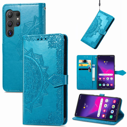 Mandala Flower Embossed Leather Phone Case, For Samsung Galaxy S25 Ultra 5G, For Samsung Galaxy C55, For Samsung Galaxy M55, For Samsung Galaxy S24 Ultra 5G, For Samsung Galaxy S24+ 5G, For Samsung Galaxy S24 5G, For Samsung Galaxy A25 5G