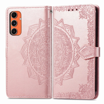 Mandala Flower Embossed Leather Phone Case, For Samsung Galaxy S25 Ultra 5G, For Samsung Galaxy C55, For Samsung Galaxy M55, For Samsung Galaxy S24 Ultra 5G, For Samsung Galaxy S24+ 5G, For Samsung Galaxy S24 5G, For Samsung Galaxy A25 5G