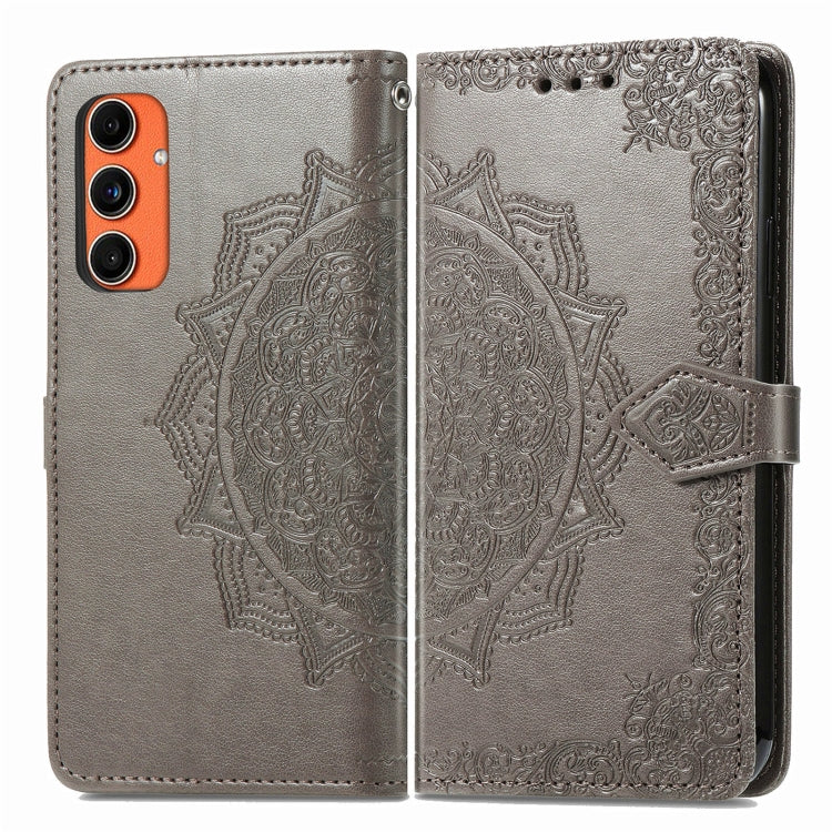 Mandala Flower Embossed Leather Phone Case, For Samsung Galaxy S25 Ultra 5G, For Samsung Galaxy C55, For Samsung Galaxy M55, For Samsung Galaxy S24 Ultra 5G, For Samsung Galaxy S24+ 5G, For Samsung Galaxy S24 5G, For Samsung Galaxy A25 5G