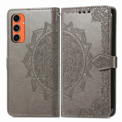 Mandala Flower Embossed Leather Phone Case, For Samsung Galaxy S25 Ultra 5G, For Samsung Galaxy C55, For Samsung Galaxy M55, For Samsung Galaxy S24 Ultra 5G, For Samsung Galaxy S24+ 5G, For Samsung Galaxy S24 5G, For Samsung Galaxy A25 5G