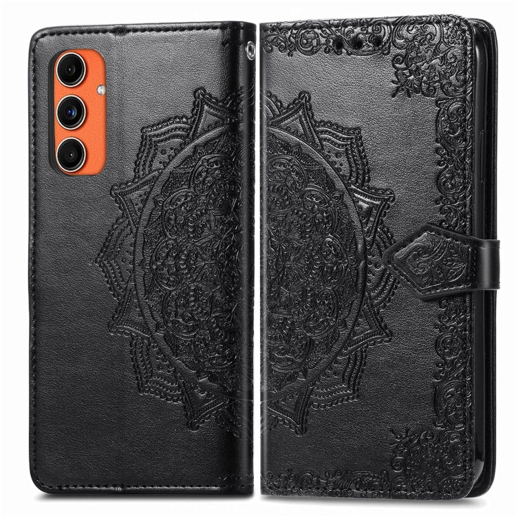 Mandala Flower Embossed Leather Phone Case, For Samsung Galaxy S25 Ultra 5G, For Samsung Galaxy C55, For Samsung Galaxy M55, For Samsung Galaxy S24 Ultra 5G, For Samsung Galaxy S24+ 5G, For Samsung Galaxy S24 5G, For Samsung Galaxy A25 5G