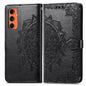 Mandala Flower Embossed Leather Phone Case, For Samsung Galaxy S25 Ultra 5G, For Samsung Galaxy C55, For Samsung Galaxy M55, For Samsung Galaxy S24 Ultra 5G, For Samsung Galaxy S24+ 5G, For Samsung Galaxy S24 5G, For Samsung Galaxy A25 5G