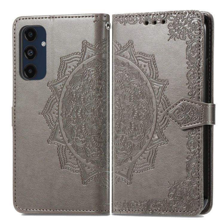 Mandala Flower Embossed Leather Phone Case, For Samsung Galaxy S25 Ultra 5G, For Samsung Galaxy C55, For Samsung Galaxy M55, For Samsung Galaxy S24 Ultra 5G, For Samsung Galaxy S24+ 5G, For Samsung Galaxy S24 5G, For Samsung Galaxy A25 5G