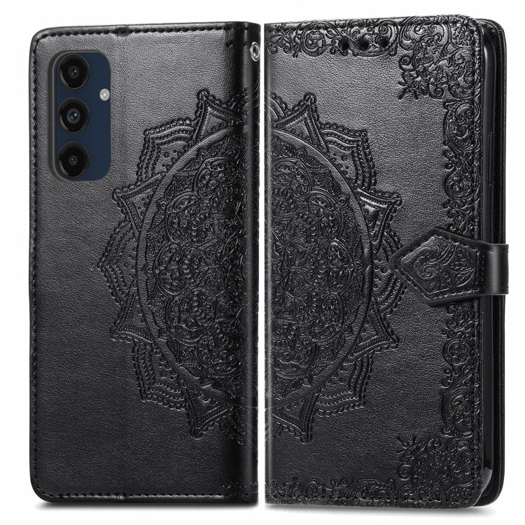 Mandala Flower Embossed Leather Phone Case, For Samsung Galaxy S25 Ultra 5G, For Samsung Galaxy C55, For Samsung Galaxy M55, For Samsung Galaxy S24 Ultra 5G, For Samsung Galaxy S24+ 5G, For Samsung Galaxy S24 5G, For Samsung Galaxy A25 5G