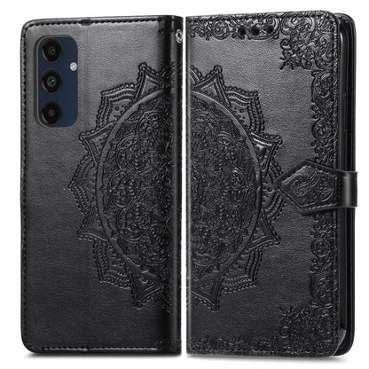 Mandala Flower Embossed Leather Phone Case, For Samsung Galaxy S25 Ultra 5G, For Samsung Galaxy C55, For Samsung Galaxy M55, For Samsung Galaxy S24 Ultra 5G, For Samsung Galaxy S24+ 5G, For Samsung Galaxy S24 5G, For Samsung Galaxy A25 5G