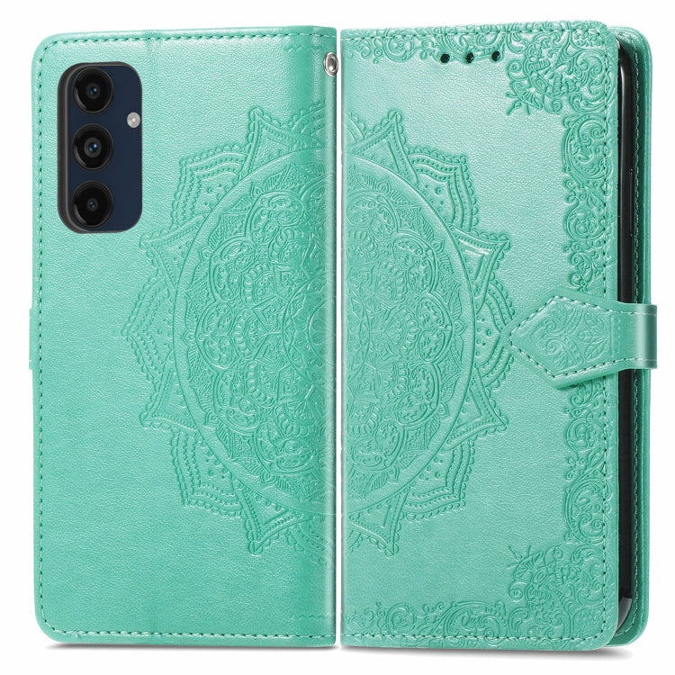 Mandala Flower Embossed Leather Phone Case, For Samsung Galaxy S25 Ultra 5G, For Samsung Galaxy C55, For Samsung Galaxy M55, For Samsung Galaxy S24 Ultra 5G, For Samsung Galaxy S24+ 5G, For Samsung Galaxy S24 5G, For Samsung Galaxy A25 5G