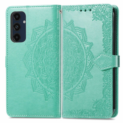 Mandala Flower Embossed Leather Phone Case, For Samsung Galaxy S25 Ultra 5G, For Samsung Galaxy C55, For Samsung Galaxy M55, For Samsung Galaxy S24 Ultra 5G, For Samsung Galaxy S24+ 5G, For Samsung Galaxy S24 5G, For Samsung Galaxy A25 5G