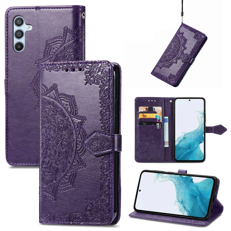 Mandala Flower Embossed Leather Phone Case, For Samsung Galaxy A57 5G, For Samsung Galaxy A37 5G, For Samsung Galaxy S25 Edge 5G, For Samsung Galaxy A56 5G, For Samsung Galaxy A26, For Samsung Galaxy A36 5G, For Samsung Galaxy S25 5G                   ...
