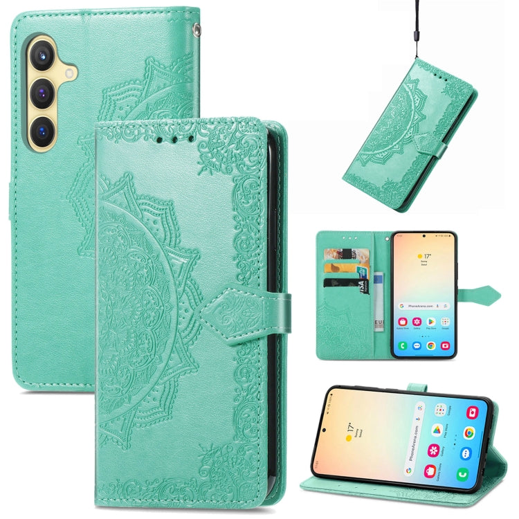 Mandala Flower Embossed Leather Phone Case, For Samsung Galaxy A57 5G, For Samsung Galaxy A37 5G, For Samsung Galaxy S25 Edge 5G, For Samsung Galaxy A56 5G, For Samsung Galaxy A26, For Samsung Galaxy A36 5G, For Samsung Galaxy S25 5G                   ...