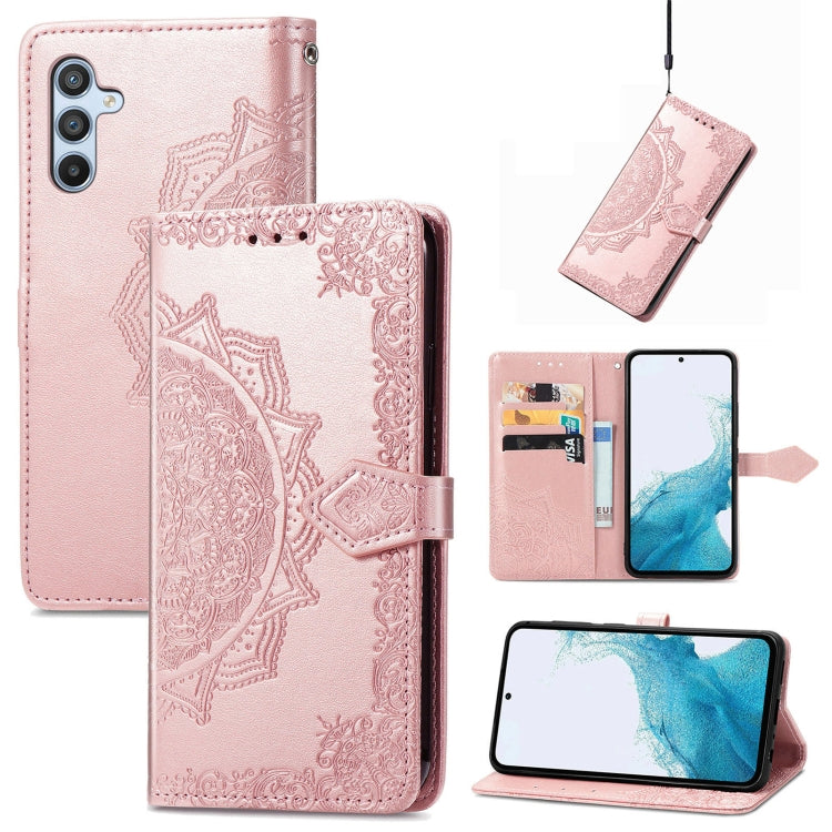 Mandala Flower Embossed Leather Phone Case, For Samsung Galaxy A57 5G, For Samsung Galaxy A37 5G, For Samsung Galaxy S25 Edge 5G, For Samsung Galaxy A56 5G, For Samsung Galaxy A26, For Samsung Galaxy A36 5G, For Samsung Galaxy S25 5G                   ...