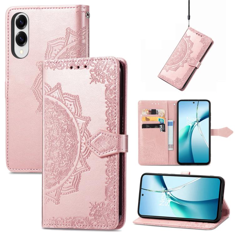 Mandala Flower Embossed Leather Phone Case, For Samsung Galaxy A57 5G, For Samsung Galaxy A37 5G, For Samsung Galaxy S25 Edge 5G, For Samsung Galaxy A56 5G, For Samsung Galaxy A26, For Samsung Galaxy A36 5G, For Samsung Galaxy S25 5G                   ...