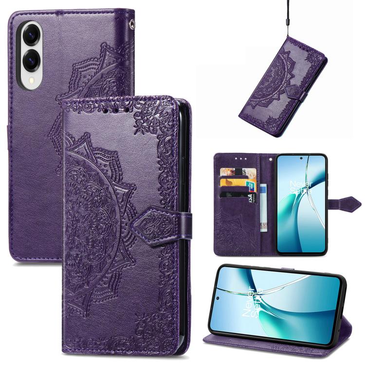 Mandala Flower Embossed Leather Phone Case, For Samsung Galaxy A57 5G, For Samsung Galaxy A37 5G, For Samsung Galaxy S25 Edge 5G, For Samsung Galaxy A56 5G, For Samsung Galaxy A26, For Samsung Galaxy A36 5G, For Samsung Galaxy S25 5G                   ...