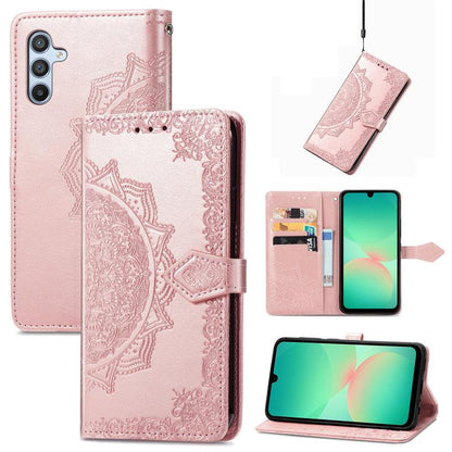Mandala Flower Embossed Leather Phone Case, For Samsung Galaxy A57 5G, For Samsung Galaxy A37 5G, For Samsung Galaxy S25 Edge 5G, For Samsung Galaxy A56 5G, For Samsung Galaxy A26, For Samsung Galaxy A36 5G, For Samsung Galaxy S25 5G                   ...