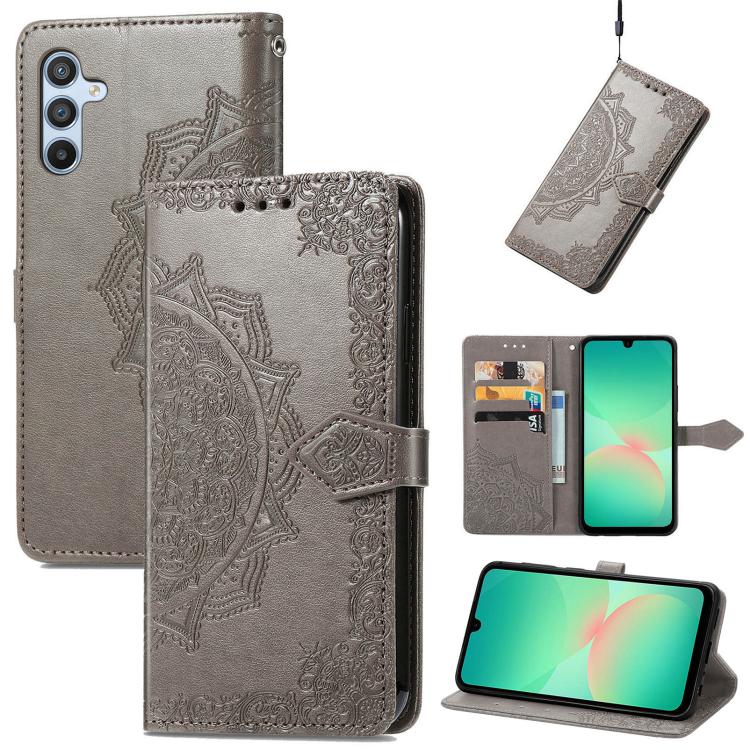 Mandala Flower Embossed Leather Phone Case, For Samsung Galaxy A57 5G, For Samsung Galaxy A37 5G, For Samsung Galaxy S25 Edge 5G, For Samsung Galaxy A56 5G, For Samsung Galaxy A26, For Samsung Galaxy A36 5G, For Samsung Galaxy S25 5G                   ...