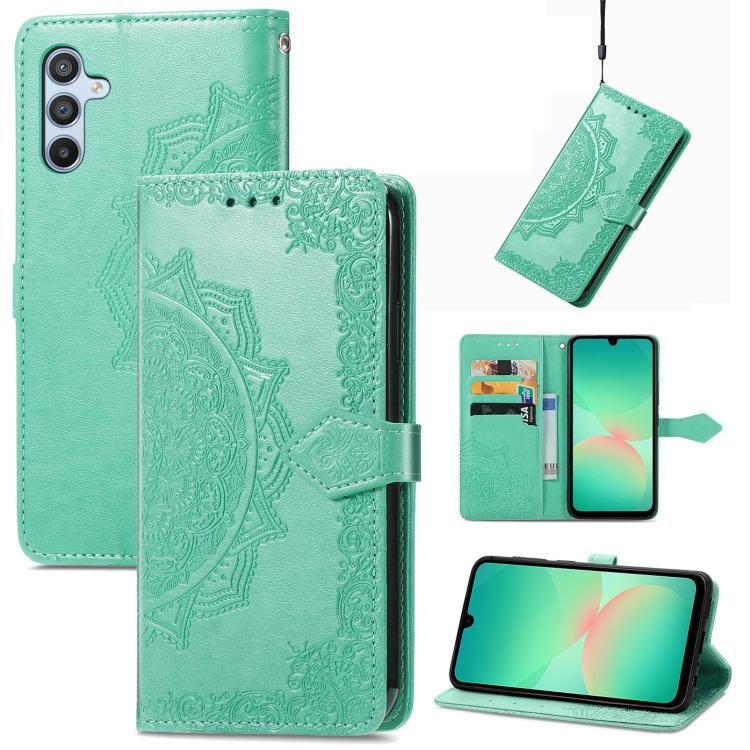 Mandala Flower Embossed Leather Phone Case, For Samsung Galaxy A57 5G, For Samsung Galaxy A37 5G, For Samsung Galaxy S25 Edge 5G, For Samsung Galaxy A56 5G, For Samsung Galaxy A26, For Samsung Galaxy A36 5G, For Samsung Galaxy S25 5G                   ...
