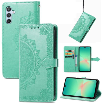 Mandala Flower Embossed Leather Phone Case, For Samsung Galaxy A57 5G, For Samsung Galaxy A37 5G, For Samsung Galaxy S25 Edge 5G, For Samsung Galaxy A56 5G, For Samsung Galaxy A26, For Samsung Galaxy A36 5G, For Samsung Galaxy S25 5G                   ...