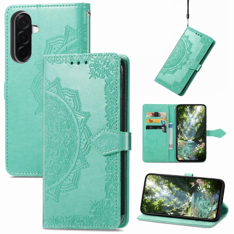 Mandala Flower Embossed Leather Phone Case, For Samsung Galaxy A57 5G, For Samsung Galaxy A37 5G, For Samsung Galaxy S25 Edge 5G, For Samsung Galaxy A56 5G, For Samsung Galaxy A26, For Samsung Galaxy A36 5G, For Samsung Galaxy S25 5G                   ...