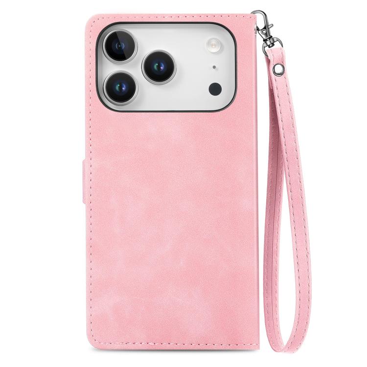 Embossed Flower Zipper Leather Phone Case