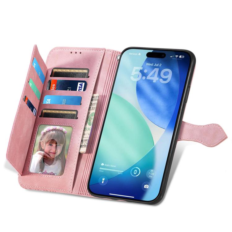 Embossed Flower Zipper Leather Phone Case