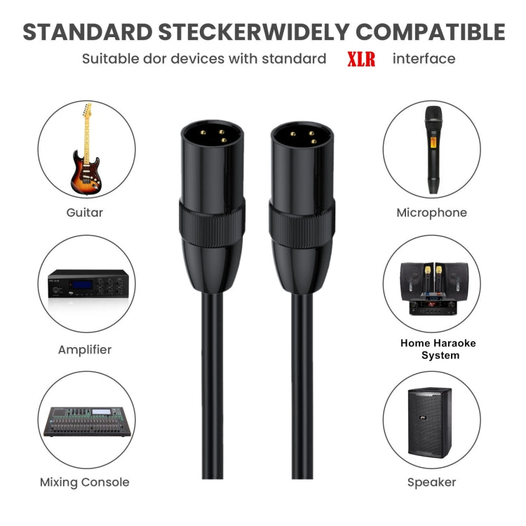 JUNSUNMAY XLR Male to Male Mic Cord 3 Pin Audio Cable Balanced Shielded Cable