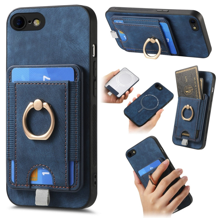 Retro Splitable Magnetic Card Bag Leather Phone Case