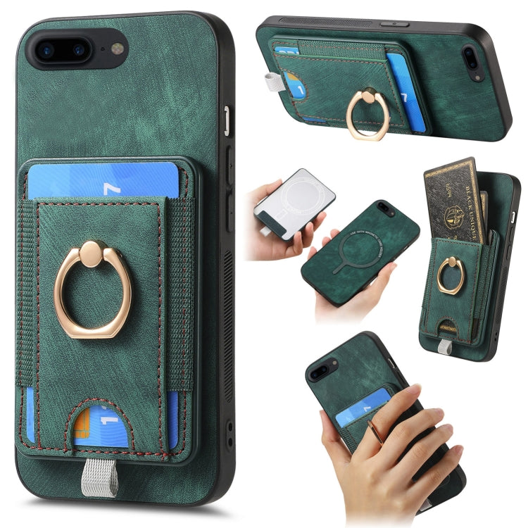 Retro Splitable Magnetic Card Bag Leather Phone Case