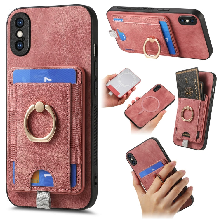 Retro Splitable Magnetic Card Bag Leather Phone Case