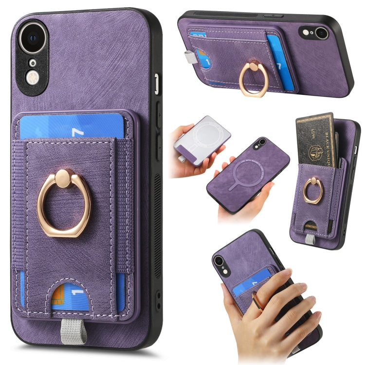 Retro Splitable Magnetic Card Bag Leather Phone Case