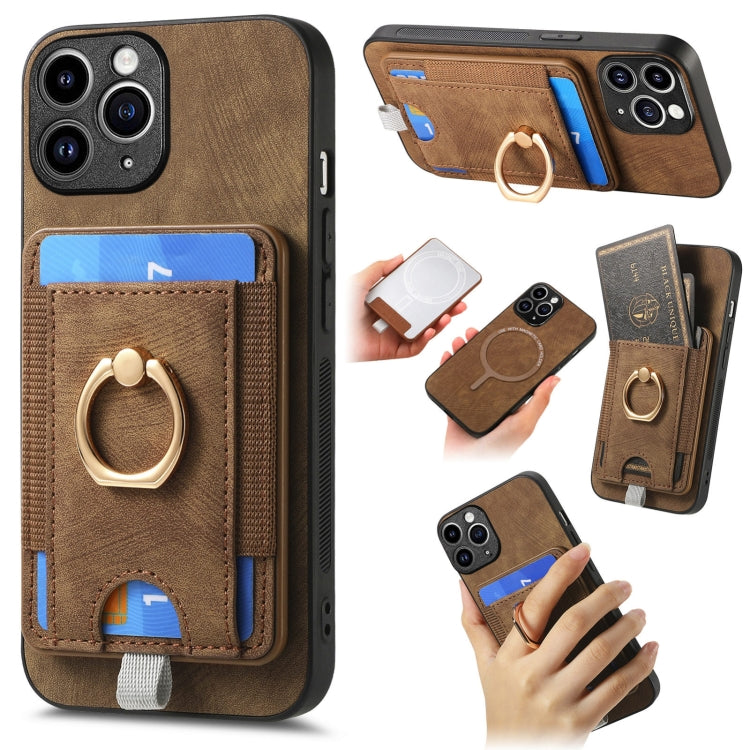 Retro Splitable Magnetic Card Bag Leather Phone Case