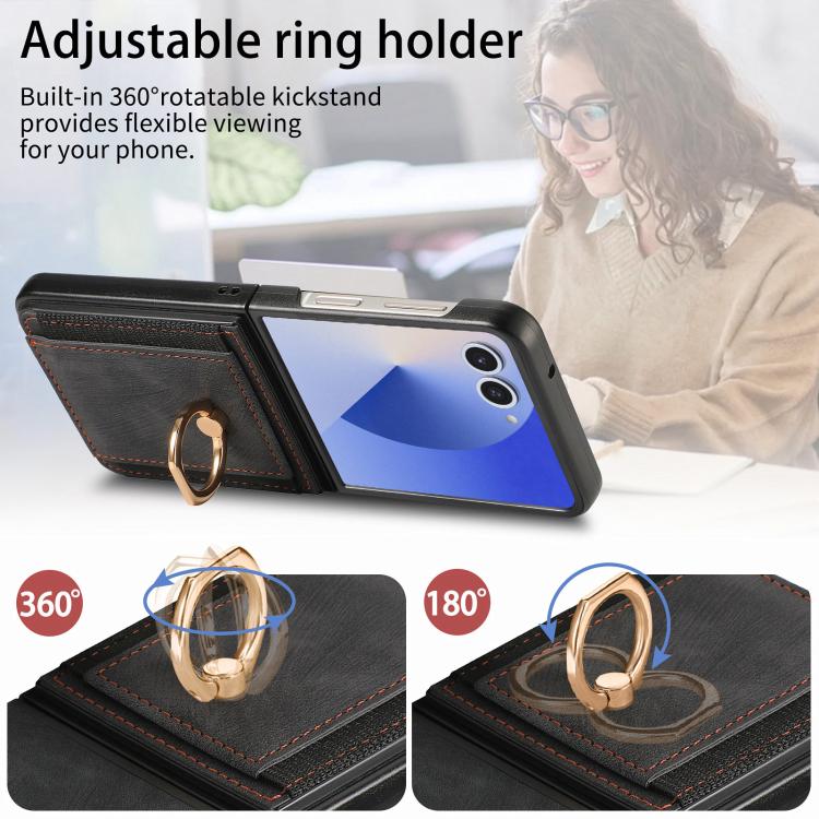 Retro Skin-feel Ring Card Bag Phone Case