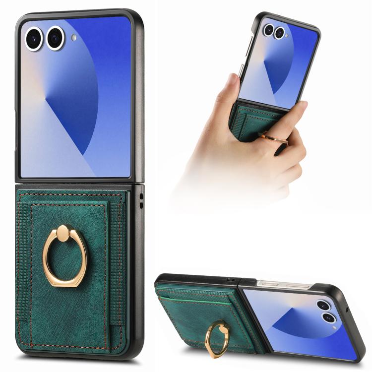 Retro Skin-feel Ring Card Bag Phone Case