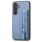 Carbon Fiber Horizontal Flip Zipper Wallet Phone Case, For Samsung Galaxy S24+ 5G, For Samsung Galaxy S23 FE 5G