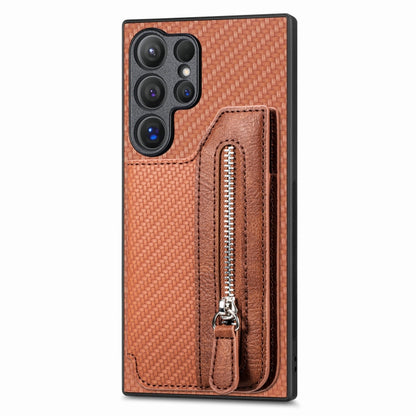 Carbon Fiber Horizontal Flip Zipper Wallet Phone Case, For Samsung Galaxy A57 5G, For Samsung Galaxy A37 5G, For Samsung Galaxy S25 Edge 5G, For Samsung Galaxy A56 5G, For Samsung Galaxy A36, For Samsung Galaxy S25 5G, For Samsung Galaxy S25+ 5G       ...
