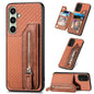 Carbon Fiber Horizontal Flip Zipper Wallet Phone Case, For Samsung Galaxy A57 5G, For Samsung Galaxy A37 5G, For Samsung Galaxy S25 Edge 5G, For Samsung Galaxy A56 5G, For Samsung Galaxy A36, For Samsung Galaxy S25 5G, For Samsung Galaxy S25+ 5G       ...