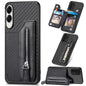 Carbon Fiber Horizontal Flip Zipper Wallet Phone Case, For Samsung Galaxy A57 5G, For Samsung Galaxy A37 5G, For Samsung Galaxy S25 Edge 5G, For Samsung Galaxy A56 5G, For Samsung Galaxy A36, For Samsung Galaxy S25 5G, For Samsung Galaxy S25+ 5G       ...