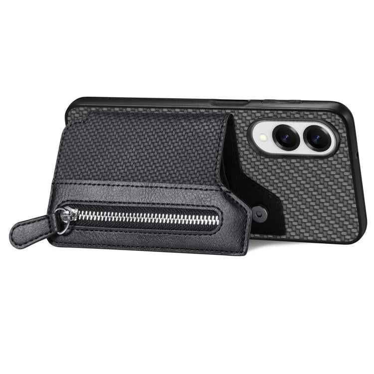 Carbon Fiber Horizontal Flip Zipper Wallet Phone Case, For Samsung Galaxy S25 Edge 5G, For Samsung Galaxy A56 5G, For Samsung Galaxy A36, For Samsung Galaxy S25 5G, For Samsung Galaxy S25+ 5G, For Samsung Galaxy S25 Ultra 5G                            ...
