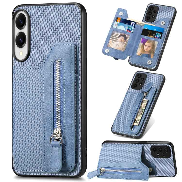 Carbon Fiber Horizontal Flip Zipper Wallet Phone Case, For Samsung Galaxy S25 Edge 5G, For Samsung Galaxy A56 5G, For Samsung Galaxy A36, For Samsung Galaxy S25 5G, For Samsung Galaxy S25+ 5G, For Samsung Galaxy S25 Ultra 5G                            ...