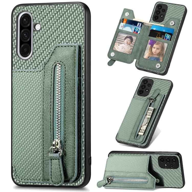 Carbon Fiber Horizontal Flip Zipper Wallet Phone Case, For Samsung Galaxy S25 Edge 5G, For Samsung Galaxy A56 5G, For Samsung Galaxy A36, For Samsung Galaxy S25 5G, For Samsung Galaxy S25+ 5G, For Samsung Galaxy S25 Ultra 5G                            ...