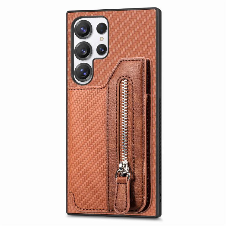 Carbon Fiber Horizontal Flip Zipper Wallet Phone Case, For Samsung Galaxy A57 5G, For Samsung Galaxy A37 5G, For Samsung Galaxy S25 Edge 5G, For Samsung Galaxy A56 5G, For Samsung Galaxy A36, For Samsung Galaxy S25 5G, For Samsung Galaxy S25+ 5G       ...