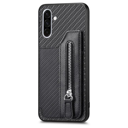 Carbon Fiber Horizontal Flip Zipper Wallet Phone Case, For Samsung Galaxy A57 5G, For Samsung Galaxy A37 5G, For Samsung Galaxy S25 Edge 5G, For Samsung Galaxy A56 5G, For Samsung Galaxy A36, For Samsung Galaxy S25 5G, For Samsung Galaxy S25+ 5G       ...