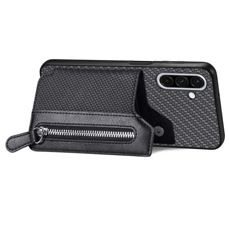 Carbon Fiber Horizontal Flip Zipper Wallet Phone Case, For Samsung Galaxy A57 5G, For Samsung Galaxy A37 5G, For Samsung Galaxy S25 Edge 5G, For Samsung Galaxy A56 5G, For Samsung Galaxy A36, For Samsung Galaxy S25 5G, For Samsung Galaxy S25+ 5G       ...