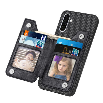 Carbon Fiber Horizontal Flip Zipper Wallet Phone Case, For Samsung Galaxy A57 5G, For Samsung Galaxy A37 5G, For Samsung Galaxy S25 Edge 5G, For Samsung Galaxy A56 5G, For Samsung Galaxy A36, For Samsung Galaxy S25 5G, For Samsung Galaxy S25+ 5G       ...