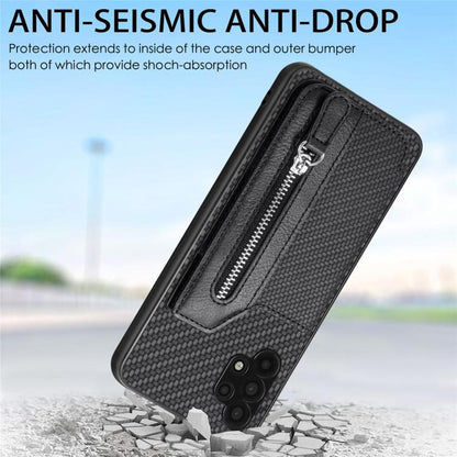 Carbon Fiber Horizontal Flip Zipper Wallet Phone Case, For Samsung Galaxy S24+ 5G, For Samsung Galaxy S23 FE 5G