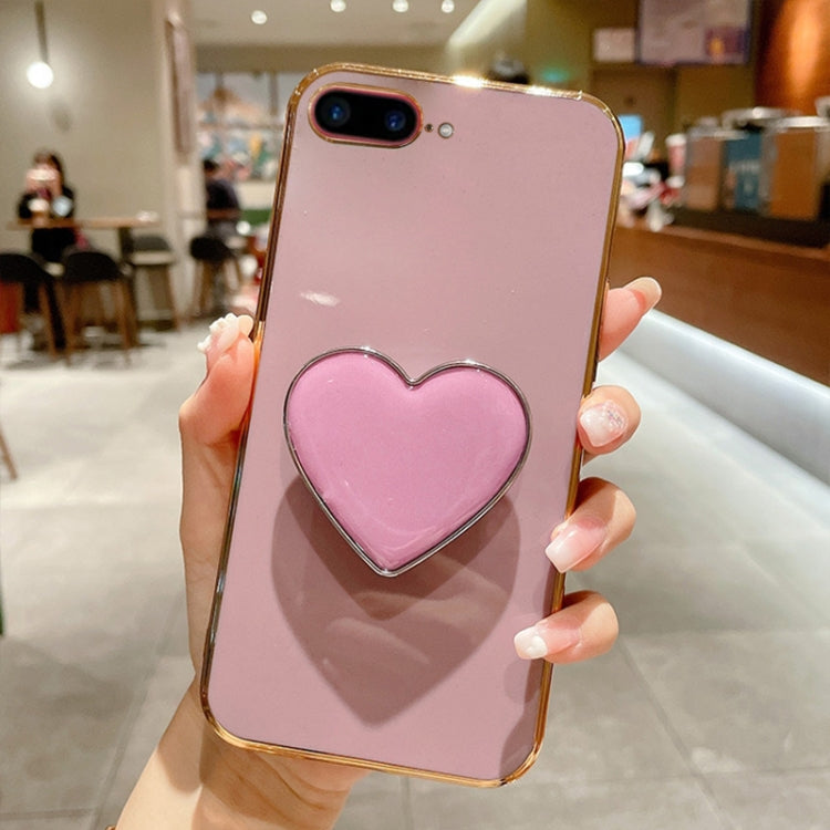 Electroplating Love Heart Holder TPU Phone Case