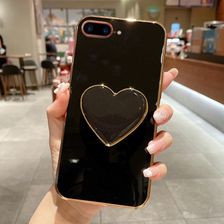 Electroplating Love Heart Holder TPU Phone Case
