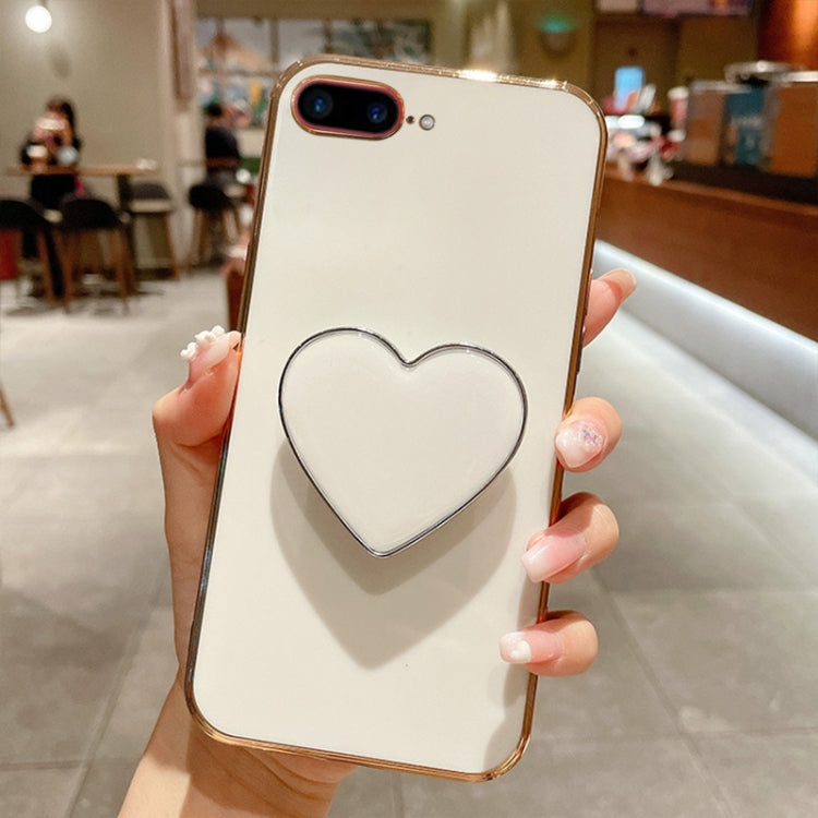 Electroplating Love Heart Holder TPU Phone Case
