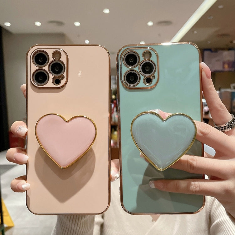 Electroplating Love Heart Holder TPU Phone Case