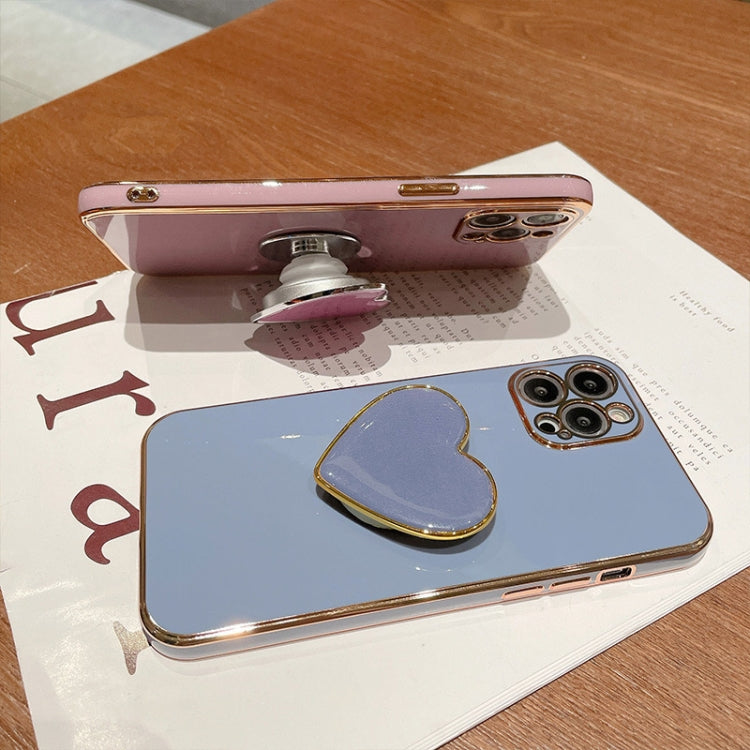 Electroplating Love Heart Holder TPU Phone Case