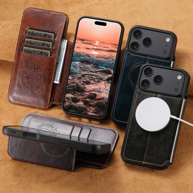 Suteni J05 Leather Magnetic MagSafe Phone Case